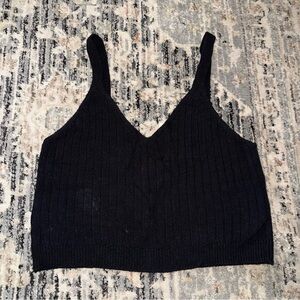 Daily practice Black Ribbed Knit Women's Top small